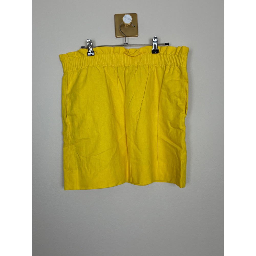 J.Crew Factory Yellow Linen Cotton Paperbag Waist Mini Skirt Size 6 (M9)